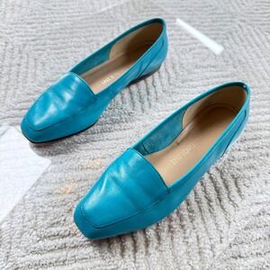 Enzo Angiolini Liberty Loafers Women 5.5M Turquoise Blue Leather Vintage Grandma